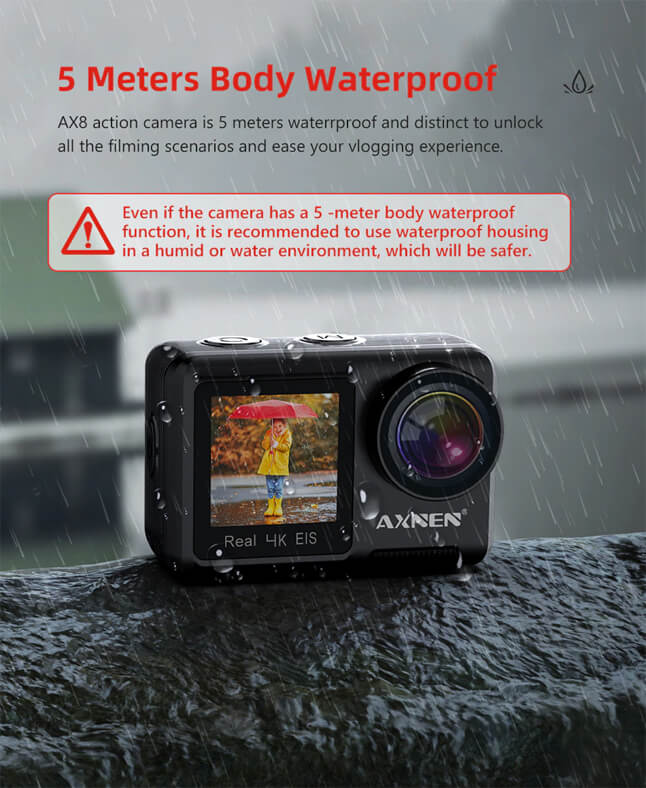 action camera ax8 5m waterproof without housing