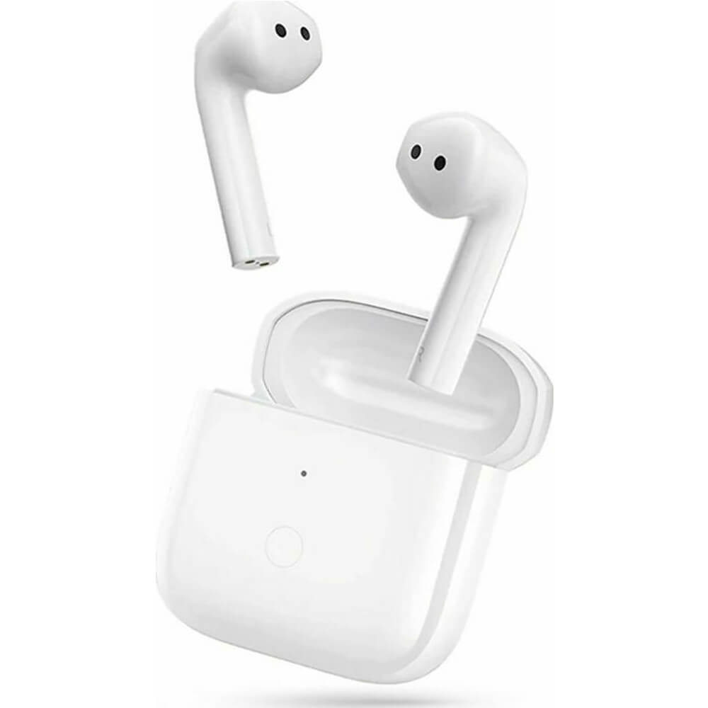 xiaomi buds 3 white, both left and right of their charging case