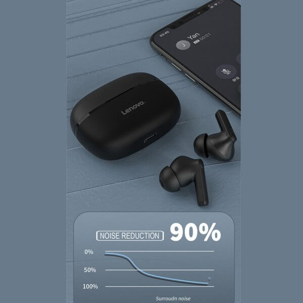 bluetooth lenovo earphones ht05 noise reduction