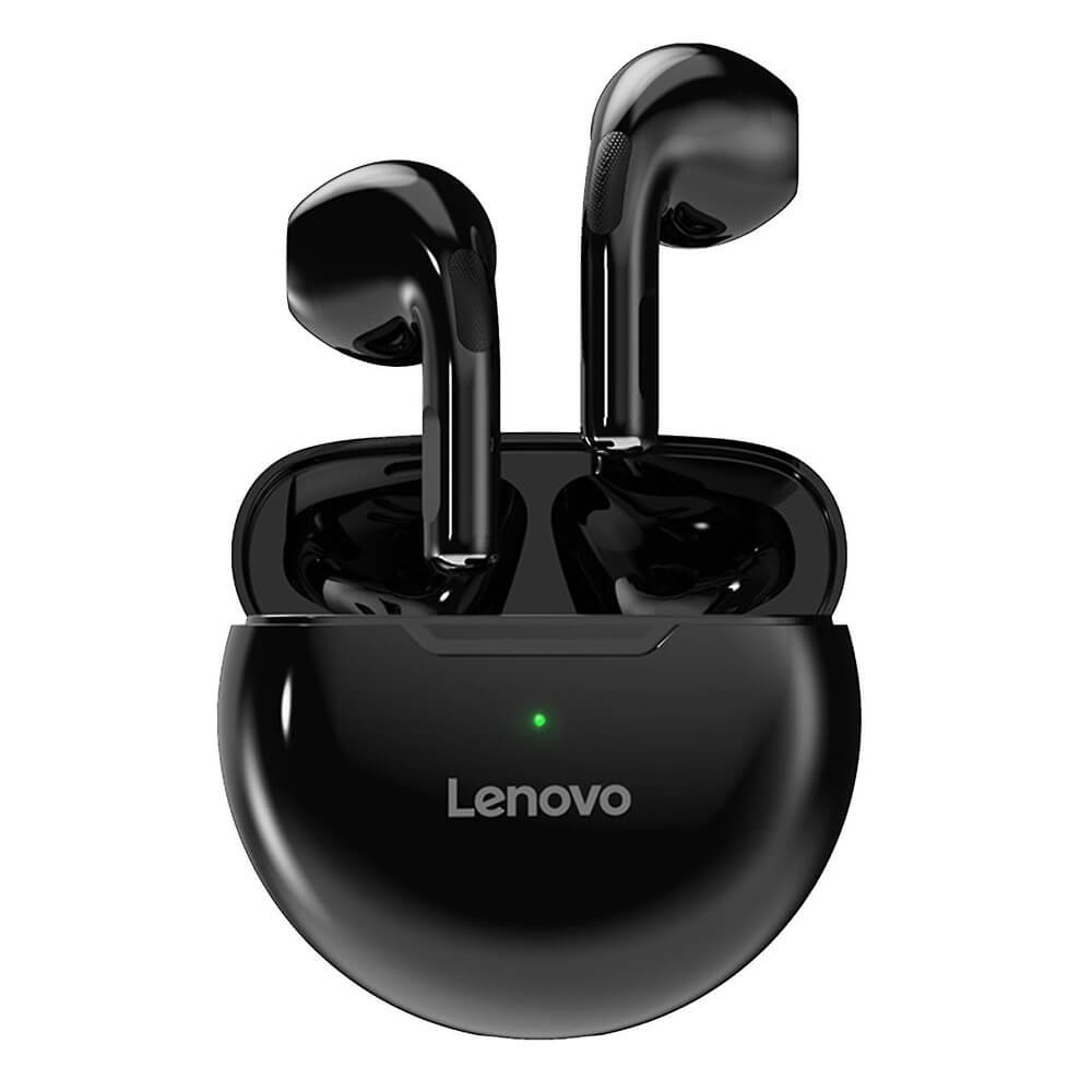 lenovo ht38 earphnoes black with charging case