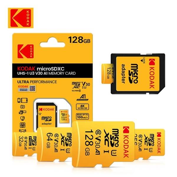 kodak 128gb micro sdxc card with adaptor class 10