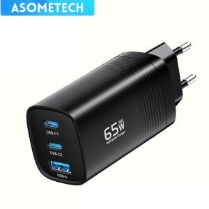 ASOMETECH QUICK CHARGER 65W 3PLE PORT