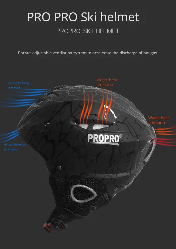 PROPRO SKI HELMET BLACK STRIPE