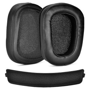 logitech g935 earpads headband set 3 pcs pu black g635 g933 g633 antallaktika maxilarakia